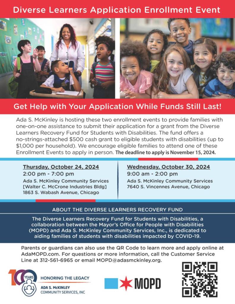 Diverse Learners Application Enrollment Events - Ada S. McKinley